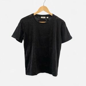 Aritzia Wilfred black semi sheer Jacquard top